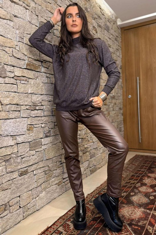 Tallulah Soft Stretch Sparkle Skim Knit Chocolate